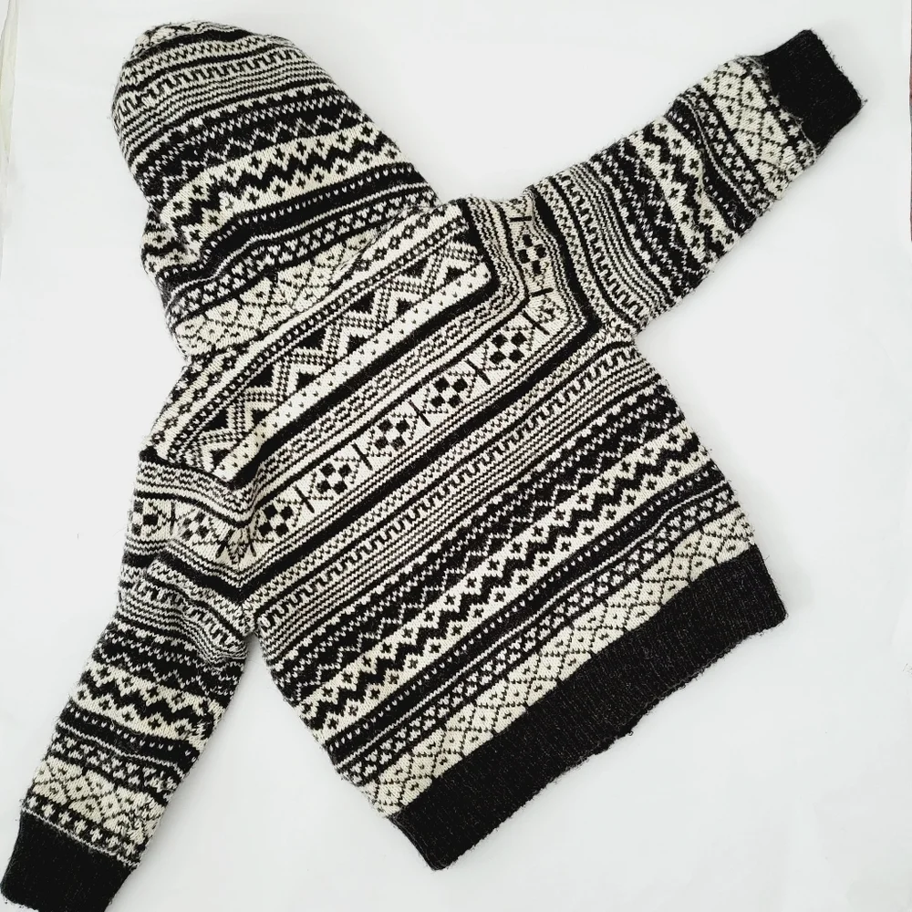 Old Navy 2T cotton lined wool hooded zip up sweater